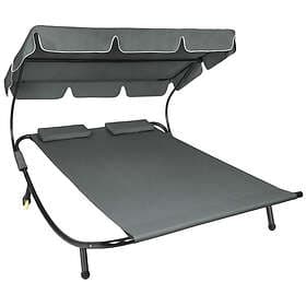 TecTake Sunbed dubbel svart/grå