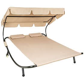 TecTake Sunbed dubbel svart/beige