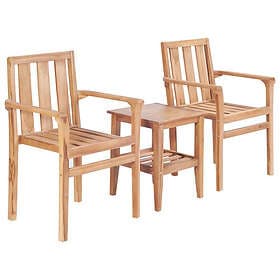 vidaXL Caféset 3 delar massiv teak 44736