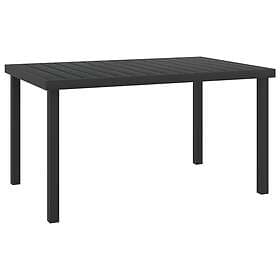 vidaXL Trädgårdsbord svart 140x90x74 cm aluminium och WPC 312207