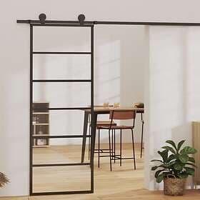 vidaXL Sliding Door ESG-glass och aluminium 76x205 cm svart 151014