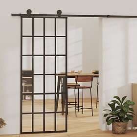 vidaXL Sliding Door ESG-glass och aluminium 76x205 cm svart 151020