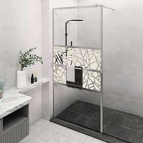vidaXL Duschvägg med hylla krom 115x195 cm ESG-glas&aluminium 3185506