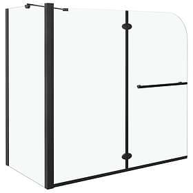vidaXL Shower Wall Foldable ESG 120x68x130cm Black 147190