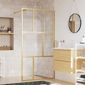 vidaXL Duschvägg med klart ESG-glas guld 115x195 cm 154959