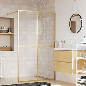 vidaXL Shower Wall Clear ESG Glass Gold 118x195cm 154949