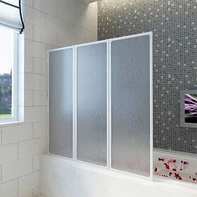vidaXL Shower Wall Foldable White 3-panel 141x132cm 140785