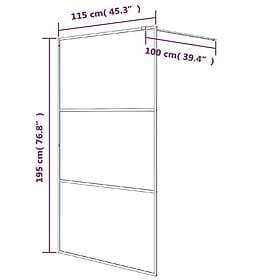 vidaXL Shower Wall White 115x195cm Clear ESG Glass 152153