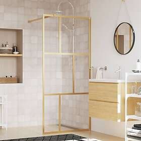 vidaXL Shower Wall Clear ESG Glass Gold 80x195cm