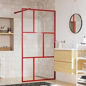 vidaXL Duschvägg med klart ESG-glas röd 115x195 cm 154958