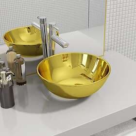 vidaXL Handfat 28x10 cm keramik guld 143490