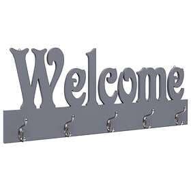 vidaXL Väggkrokar WELCOME grå 74x29.5 cm 284248