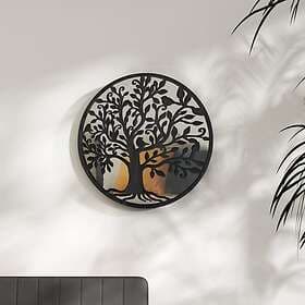 vidaXL Round Mirror 60x2.5cm Iron Black