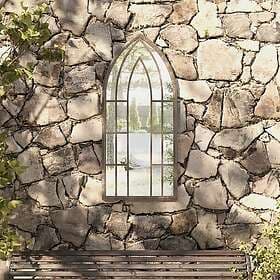 vidaXL Mirror sand-colored 100x45cm iron for outdoor use 318353