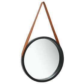 vidaXL Wall Mirror with Strap 40cm Black