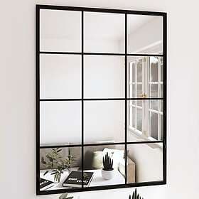 vidaXL Wall Mirrors 3 pcs black 80x60cm metal