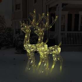 vidaXL 3154342 Reindeer Christmas Decoration Acrylic 2 pcs 120 cm Warm White