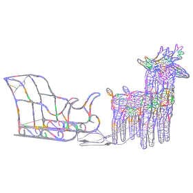 vidaXL Juldekoration renar & släde 160 LED 130 cm akryl 328522