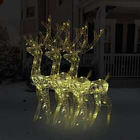 vidaXL 3154343 Reindeer Christmas Decoration Acrylic 3pcs 120 cm Warm White