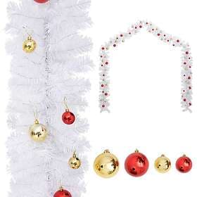 vidaXL 340735 Christmas Garland with Christmas Balls 10m