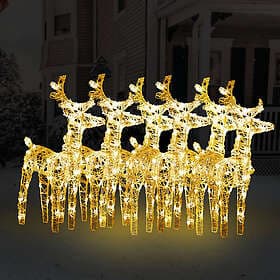 vidaXL 3154253 Christmas Reindeer 6 pcs Warm White 240 LEDs Acrylic