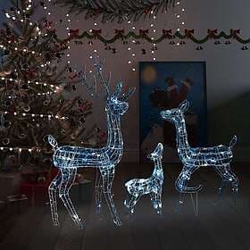 vidaXL 329794 Christmas Decoration Reindeer Family Acrylic 300 LED Cold White