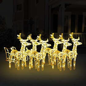 vidaXL 3100423 Reindeer and Sleigh Christmas Decoration 320LED Acrylic