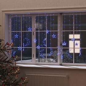 vidaXL Light Curtain Stars and Moons Remote Control 345LED