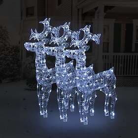 vidaXL 3154337 Reindeer Christmas Decoration 3 pcs 60x16x100 cm Acrylic