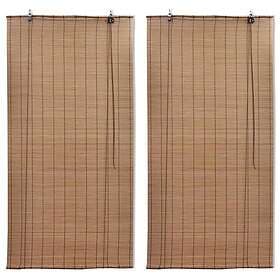 vidaXL Rullgardin bambu 2 st 120 x 220 cm brun 3057520
