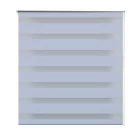 vidaXL Rullgardin randig vit 120 x 175 cm transparent 240214