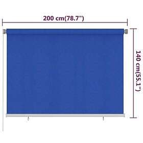 vidaXL Rullgardin utomhus 200x140 cm blå HDPE 312842