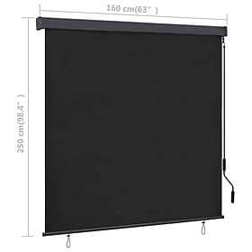 vidaXL Rullgardin utomhus 160x250 cm antracit 145976