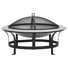 vidaXL Fire Pit Stainless Steel 76 cm 46530