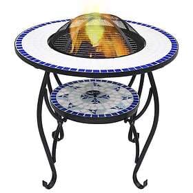 vidaXL Fire Pit with Mosaic Table Blue and White 68 cm Ceramic 46724