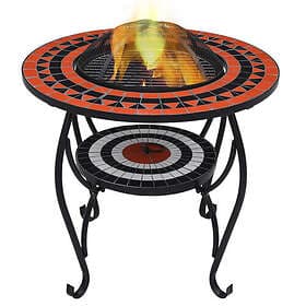 vidaXL Eldfat med mosaikbord terrakotta och vit 68 cm keramik 46726