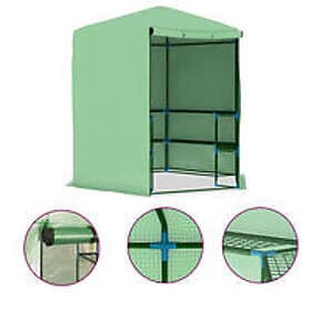 vidaXL Greenhouse with Shelves 227x223 cm steel