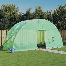 vidaXL Växthus med stålram grön 12 m² 6x2x2.85 m 364089