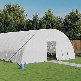 vidaXL Växthus med stålram vit 72 m² 12x6x2.85 m 3188120