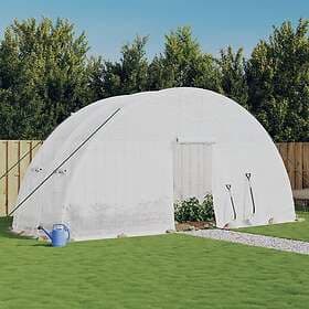 vidaXL Växthus med stålram vit 12 m² 6x2x2.85 m 364091