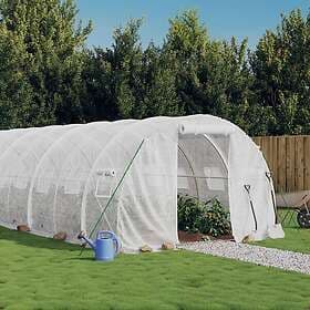 vidaXL Växthus med stålram vit 18 m² 6x3x2 m 3188051
