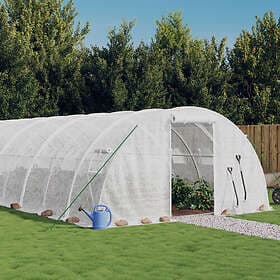 vidaXL Växthus med stålram vit 88 m² 22x4x2 m 3188081