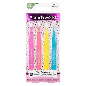 Brushworks HD Combination Tweezer Set Neon