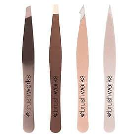 Brushworks HD Combination Tweezer Set Gold