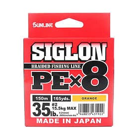 Sunline Siglon PE X8 Braid, Orange 150m 0.242mm