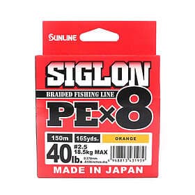 Sunline Siglon PE X8 Braid, Orange 150m 0.270mm