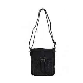 Ashwood Vintage Woven Leather Crossbody Bag With Buckle Detail