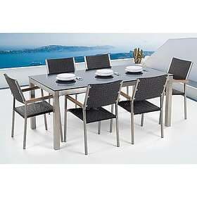 deNoord Matgrupp Grosseto med 6 Chairs Konstrotting Trädgårdsmöbelset Med Bord+6