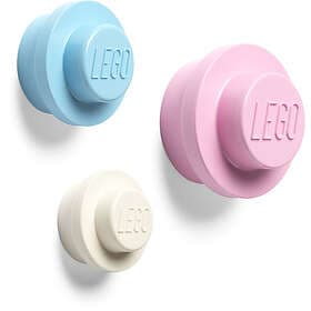 LEGO Wall Hook 3-pack Blue/Pink/White