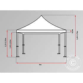 Dancover Snabbtält Depåtält Easy-up tält Eventtält Partytält FleXtents PRO 4x4m 